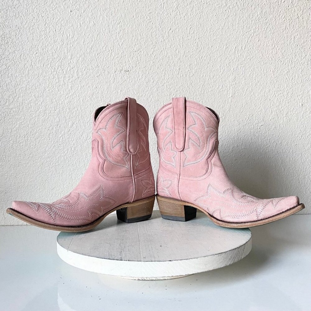 Women's Pink Western Ankle Boots - Brand Unknown - Picture 7 of 13